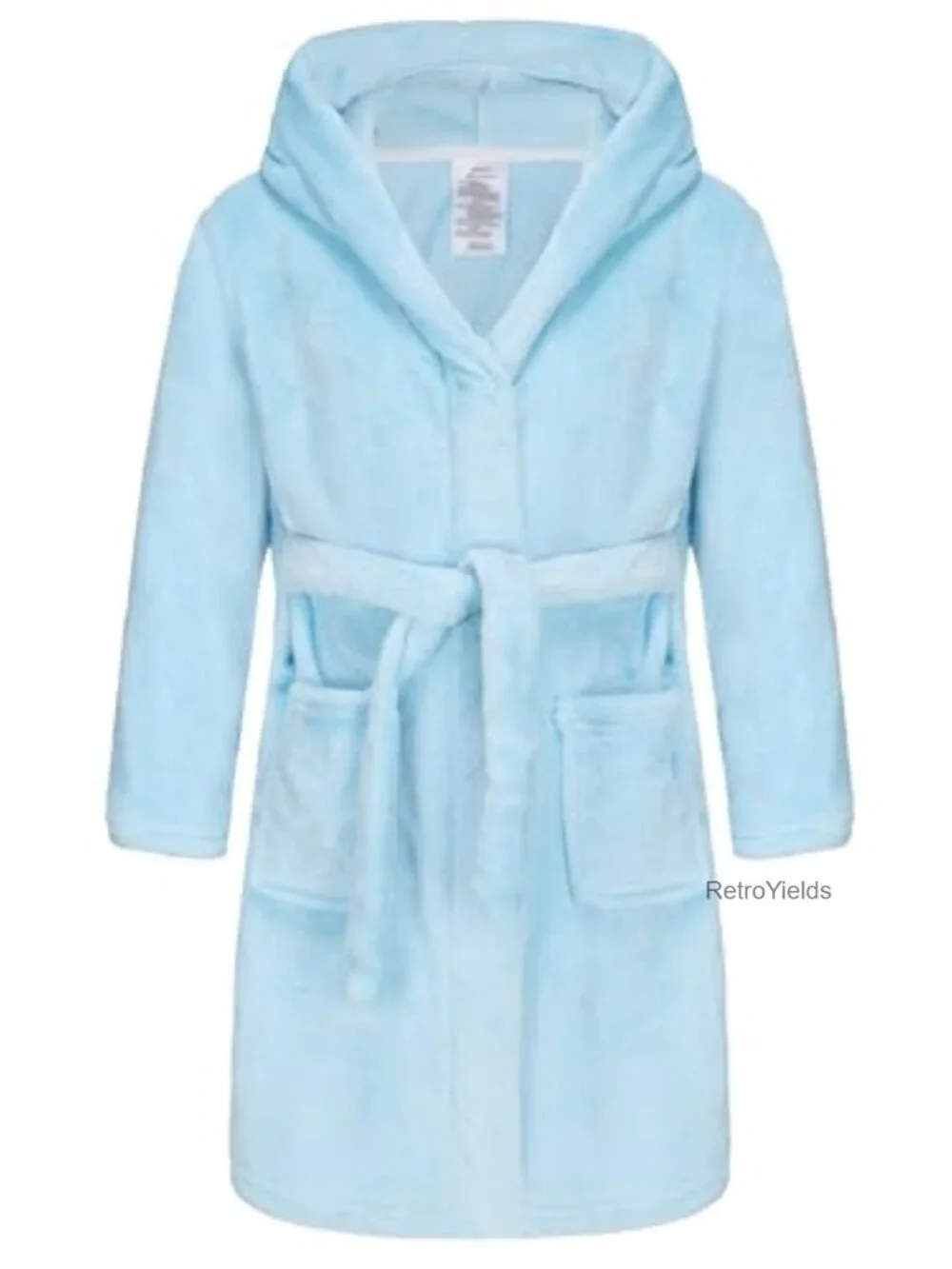 Girls Fleece Hooded Robe Soft Plush Bathrobe Kids 2-16